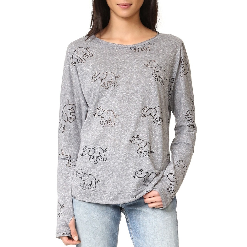 TEREZ Women Grey Elephant Burnout Athletic Top NWT